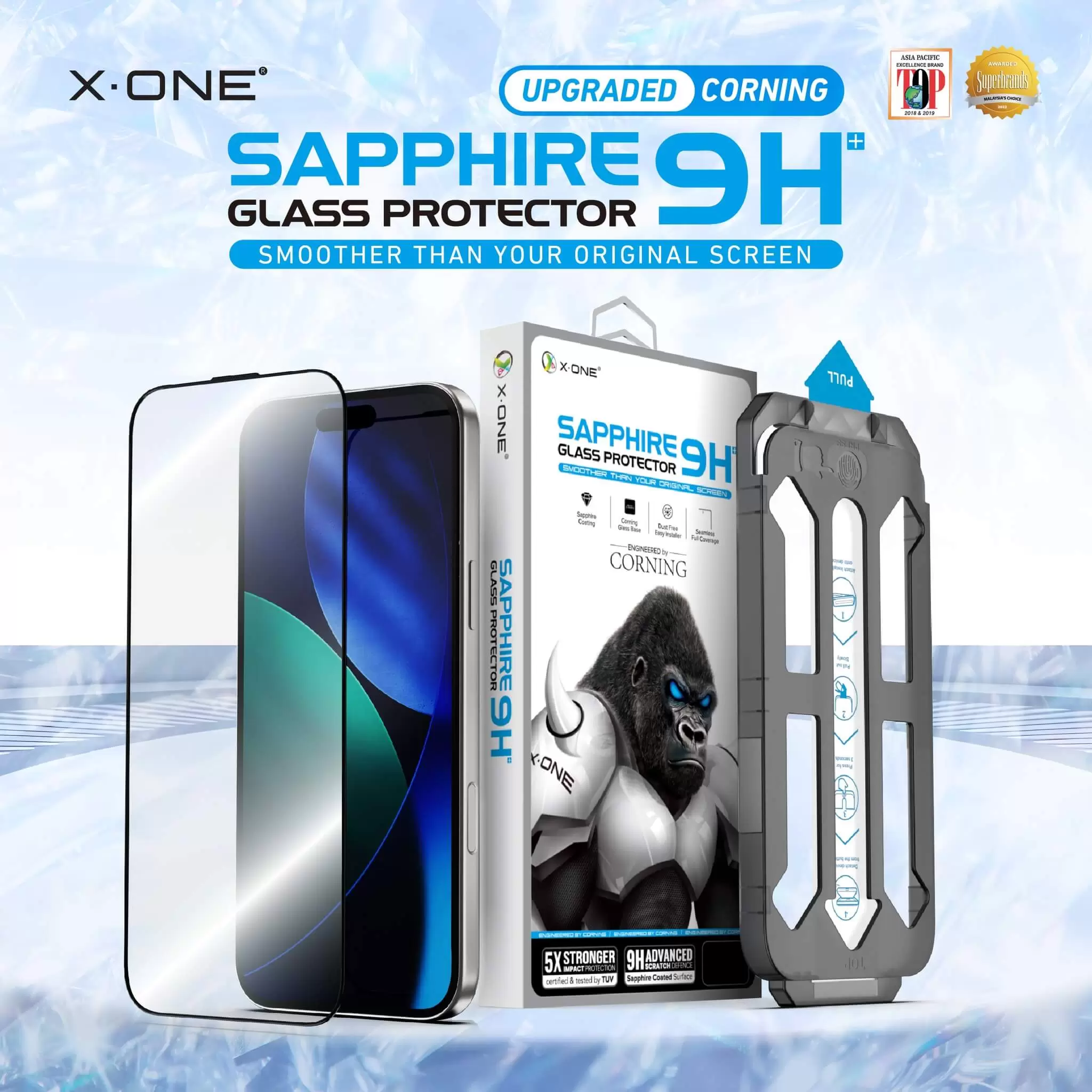Verbesserter Displayschutz aus Corning 9H-Saphirglas