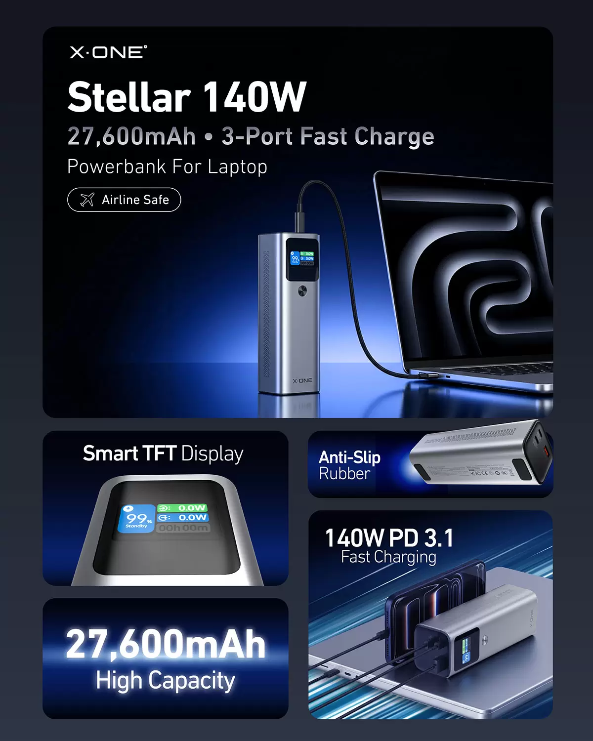 Stellare Powerbank mit 140 W und 27.600 mAh
