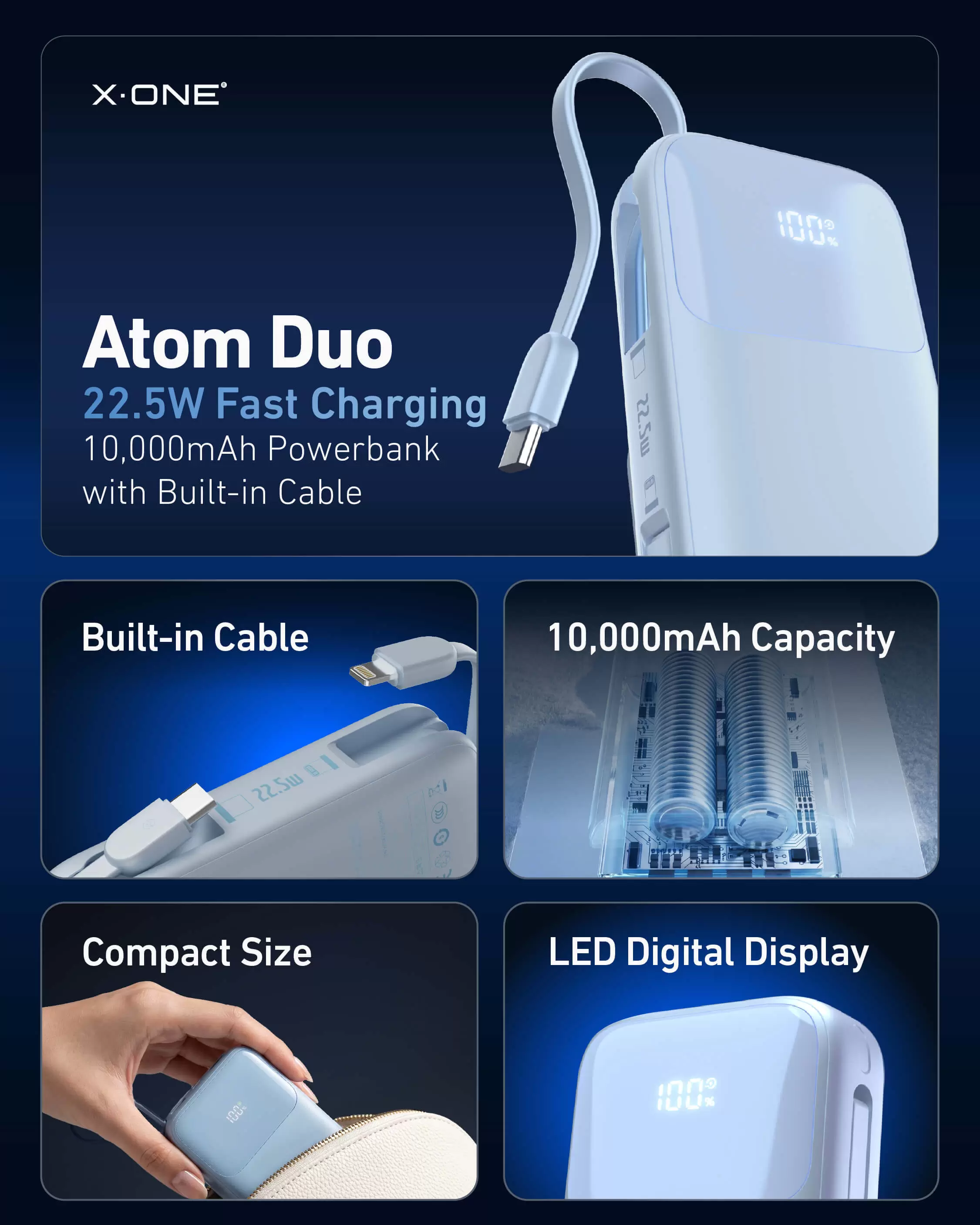 Atom Duo 22,5 W 10000 mAh Powerbank