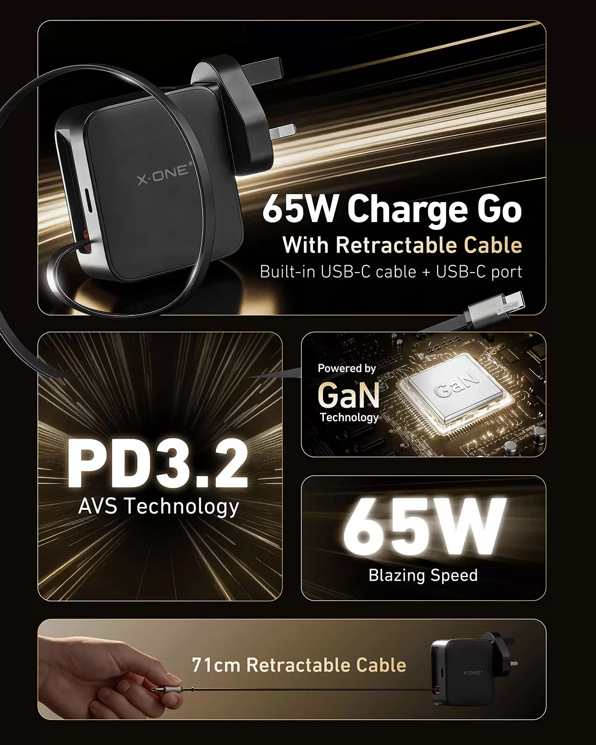 65 W Charge Go einziehbar