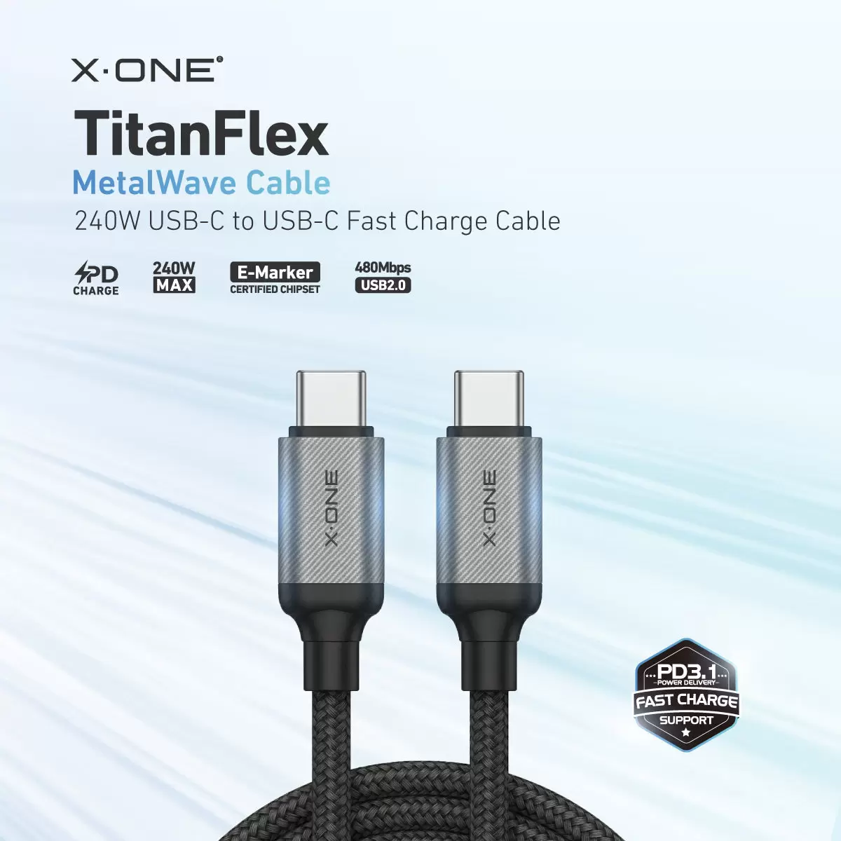 TitanFlex 240W Metallwellenkabel